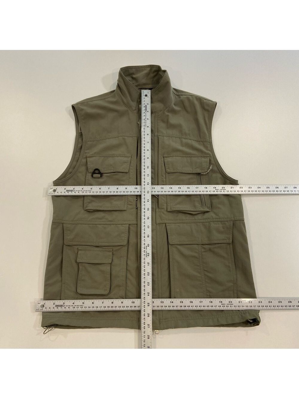 Columbia Titanium outdoor sleeveless jacket vest pockets men Medium olive green - Picture 14 of 16